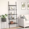 vidaXL Leiterregal mit 5 B&ouml;den Schwarz 64x34x185,5 cm