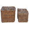 vidaXL Blumentopfkorb mit Speicher 3 pcs Braun Kubu Rattan