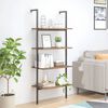 vidaXL Leiterregal mit 4 B&ouml;den Dunkelbraun und Schwarz 64x35x152,5 cm