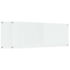 vidaXL K&uuml;chenr&uuml;ckwand 2 pcs Transparent 110 x 40 cm Geh&auml;rtetes Glas