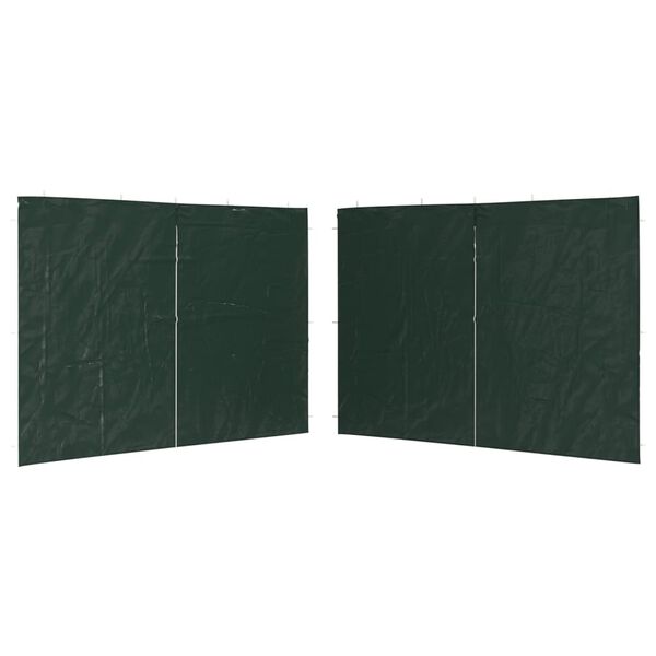 vidaXL Partyzelt-Seitenwände 2 Stück Reißverschluss PE Grün