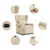 vidaXL Relaxsessel mit Aufstehhilfe Elektrisch Creme Stoff
