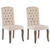 vidaXL Esszimmerst&uuml;hle 2 Stk. Beige Leinenoptik Stoff