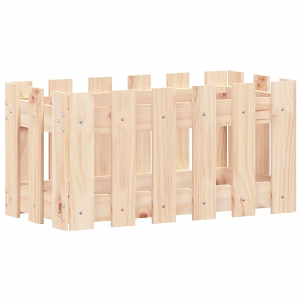 vidaXL Pflanzk&uuml;bel Lattenzaun-Design 60x30x30 cm Massivholz Kiefer