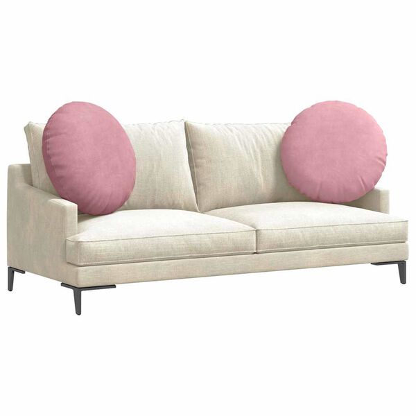vidaXL Sitzkissen 2 St&uuml;ck Rosa &Oslash; 60 x 21 cm Samt