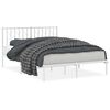 vidaXL Bettgestell mit Kopfteil Metall Wei&szlig; 135x190 cm