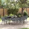 vidaXL Garten Essgruppe 7 pcs Grau Pulverbeschichteter Stahl
