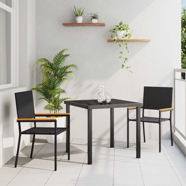 vidaXL Garten Stapelstühle 2 pcs Schwarz und Braun