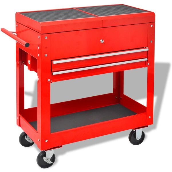 vidaXL Werkzeugwagen Rot 70,5 x 37 x 71 cm Stahl