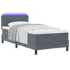 vidaXL LED Boxspringbett mit Matratze Dunkelgrau 100 x 200 cm Samt
