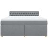 vidaXL Boxspringbett mit Matratze Hellgrau 180x200 cm Stoff