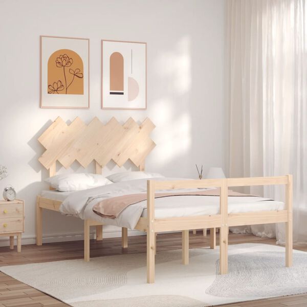 vidaXL Seniorenbett mit Kopfteil 120x200 cm Massivholz