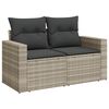 vidaXL 6-tlg. Garten-Sofagarnitur mit Kissen Hellgrau Poly Rattan
