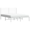 vidaXL Bettgestell mit Kopfteil Metall Wei&szlig; 160x200 cm