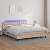 vidaXL Boxspringbett mit Matratze & LED Cappuccino-Braun 160x200cm