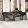 vidaXL Garten-Sofa-Set mit Kissen mit Speicher 9 pcs Grau