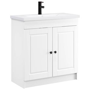 vidaXL Badezimmerm&ouml;bel-Set Wei&szlig; 78,5 x 37,5 x 81 cm Holzwerkstoff