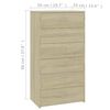 vidaXL Sideboard 6 Schubladen Sonoma-Eiche 50x34x96 cm Holzwerkstoff