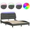 vidaXL Bettgestell mit LED ohne Matratze "Hvar" Dunkelgrau 120x200 cm Stoff