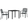 vidaXL Garten Essgruppe 3 pcs Anthrazit Pulverbeschichteter Stahl
