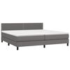 vidaXL Boxspringbett mit Matratze Grau 200x200 cm Kunstleder