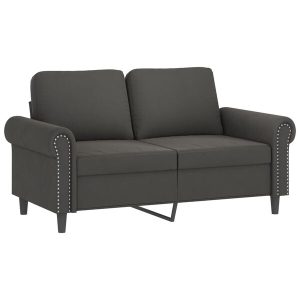 vidaXL 2-Sitzer-Sofa mit Kissen Dunkelgrau 120 cm Samt