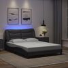vidaXL Bettgestell mit LED ohne Matratze "Hvar" Grau 140x190 cm