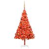 vidaXL K&uuml;nstlicher Weihnachtsbaum Beleuchtung & Kugeln Rot 150 cm