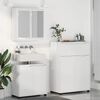 vidaXL Badezimmerm&ouml;bel-Set Mit Rad 3 pcs Hochglanz Wei&szlig; Holzwerkstoff