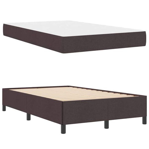 vidaXL Boxspringbett Dunkelbraun 120 x 190 cm Stoff