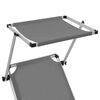 vidaXL Klappbare Sonnenliegen mit Dach 2 Stk. Aluminium Textilene Grau