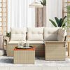 vidaXL Garten-Sofa-Set mit Kissen mit Speicher 5 pcs Beige und Creme