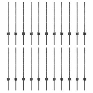 vidaXL Einbetonierter Zaunpfosten 22 Stk. Grau 120 cm