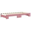 vidaXL Tagesbett Ausziehbar mit Schubladen Rosa 90x200 cm Samt