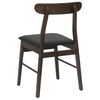 vidaXL Esszimmerstuhl 2 pcs Dunkelbraun und Schwarz Massives Gummiholz