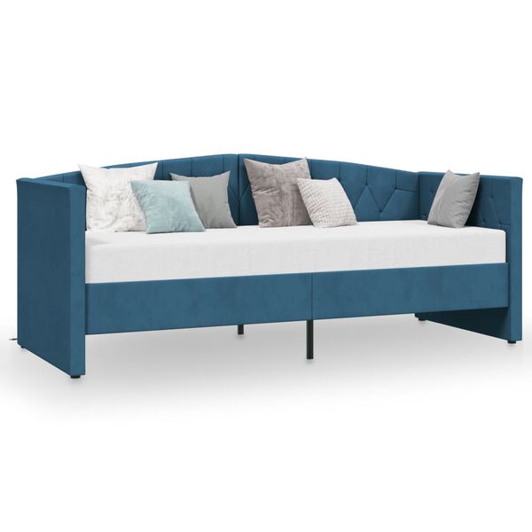 vidaXL Tagesbett USB Blau Samt 90x200 cm
