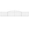 vidaXL Gabionen mit Hochbogen 2 Stk. 400x30x60/80 cm Verzinktes Eisen