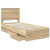 vidaXL Bettrahmen Sonoma-Eiche 90 x 200 cm Ingenieurs Holz