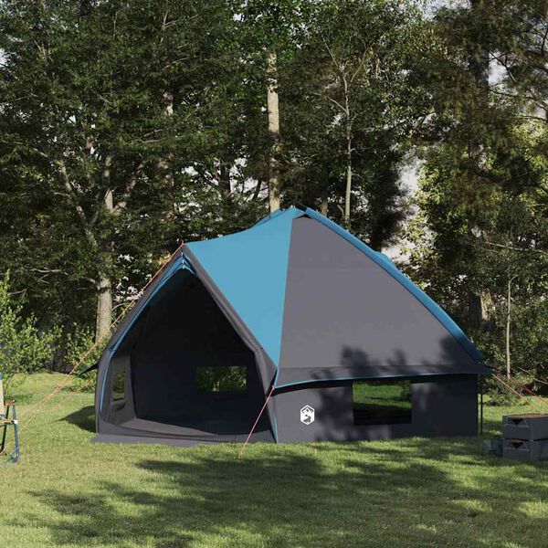 vidaXL Teepee Zelt mit Dach Blau und Grau 490 x 410 x 210 cm