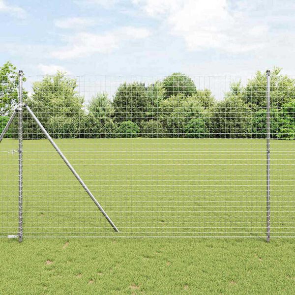 vidaXL Zaunpfosten 2 pcs Silber Pulverbeschichteter Stahl