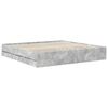 vidaXL Bettrahmen mit Kopfteil Beton Grau 200 x 200 cm Ingenieurs Holz