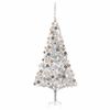 vidaXL K&uuml;nstlicher Weihnachtsbaum Beleuchtung & Kugeln Silber 210 cm
