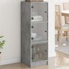 vidaXL Highboard mit Glast&uuml;ren Betongrau 35x37x109 cm