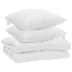 vidaXL Bettdecke mit Kissen 3 stk. Wei&szlig; Mikrofaser