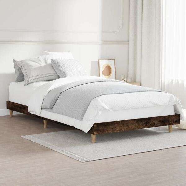 vidaXL Bettgestell ohne Matratze R&auml;uchereiche 90x190 cm Holzwerkstoff
