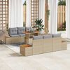 vidaXL Garten-Sofa-Set mit Speicher 7 pcs Beige Poly Rattan