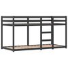 vidaXL Etagenbett mit Vorh&auml;ngen Wei&szlig; Schwarz 90x200 cm Kiefernholz