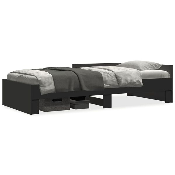 vidaXL Bettgestell Schwarz 75x190 cm Holzwerkstoff