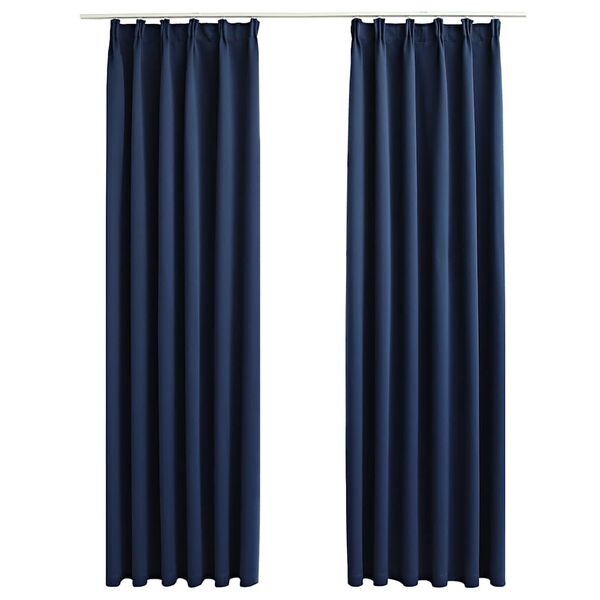 vidaXL Verdunkelungsvorh&auml;nge mit Haken 2 Stk. Blau 140x245cm