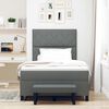 vidaXL Boxspringbett mit Matratze Dunkelgrau 120 x 190 cm Stoff